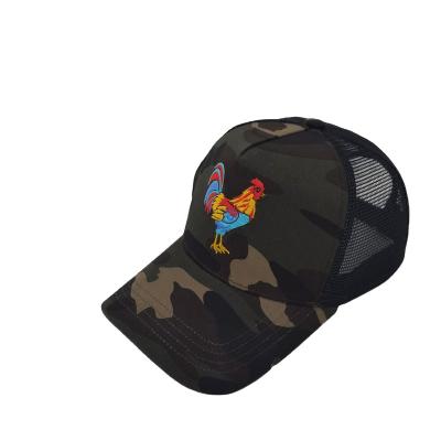 China COMMON Customized High Quality Camouflage Fabric Baseball Cap Mesh Hat 5 Piece Cotton Trucker Hat for sale