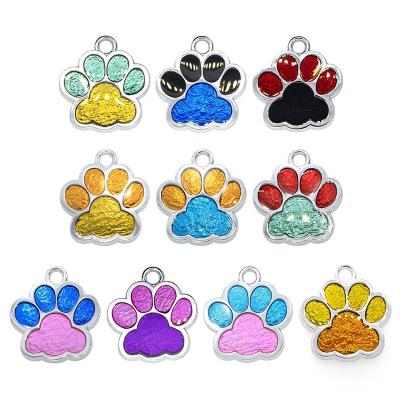 China Hot Selling Manufacturer Custom Amazon Supplies Metal Pet Tags in Common Zinc Alloy Footprints Engraved Dog Tag ID Card for sale