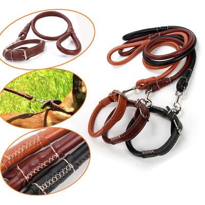 China Factory Supply Manufacturer Rivet Decoration Solid PU Padded Pet Training Leash Custom for sale