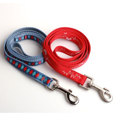 China New Fashion Personalized Printing Pet Supplies Custom Logo No Pull Strap Nylon Dog Leash for sale