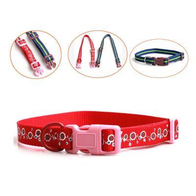 China Personalized Pet Collar Durable Pure Color Nylon Small Animal Dog Collar For Bulk All Seasons for sale