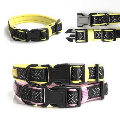 China Custom Manufacturer Soft Neoprene Padded Adjustable Reflective Nylon Dog Collar for sale