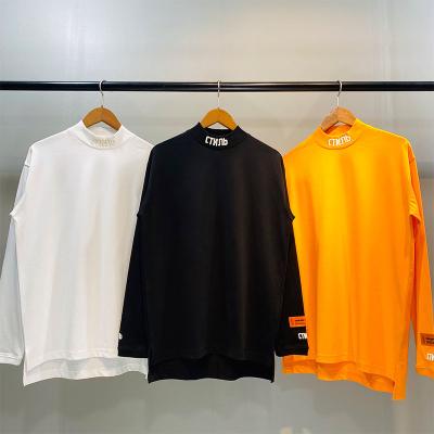 China Heron Preston T-shirt Anti-Wrinkle Mock-Neck Top Tee Embroidery Long Sleeve Heron Preston T-shirt Oversized Unisex T-Shirt for sale