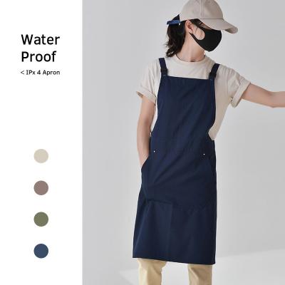 China Waterproof Promotional Waterproof Apron With 2 Pockets For Women Men Cooking Kitchen Chef Apron BBQ Work Painting for sale