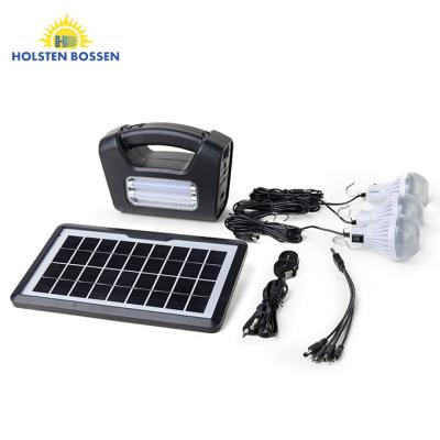 China New Zhejiang Holsten Bossen System Solar Panels Energy Storage Rechargeable Solar Led Light System Kit With Rechargeable for sale