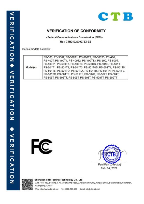 FCC - Shenzhen Lideng Environmental Protection Engineering Co., Ltd