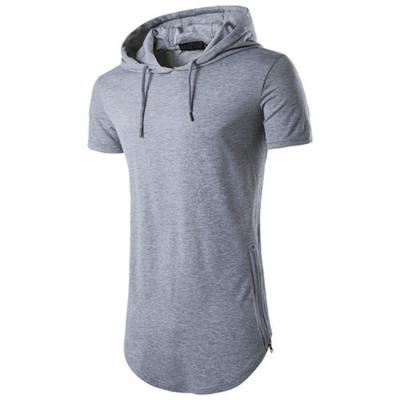 China Anti-wrinkle aplet pure cotton men's high quality hooded t-shirt for sale