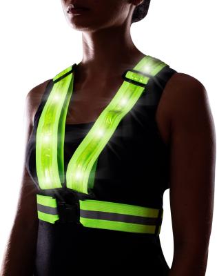 China Water proof UMIONE Outdoor USB Rechargeable Night Running Cycling Reflective Vest High Visibility Flashing LED Safety Vest for sale