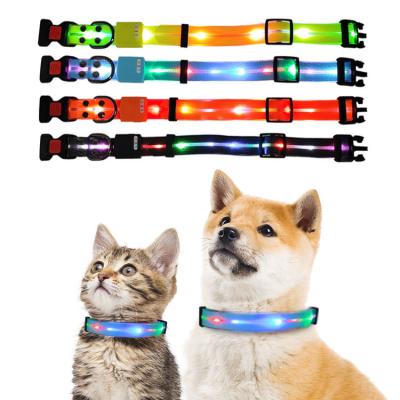 China Lights UMIONE Flashing Waterproof Adjustable Glow In The Dark Dog Collar Light up Dog Collar USB Led Rechargeable Dog Pet Collar for sale