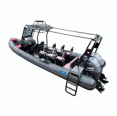 China Special design available on your request china factory french inflatable rib 760 orca hypalon pvc 7.6m aluminum rib boat fishing speed boat for sale