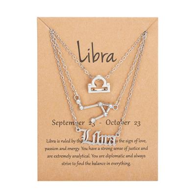 China JM OEM FASHIONABLE Female Zodiac Sign Necklace 12 Elegant Pendants Charm Gold Choker Astrology Chain Necklaces for sale