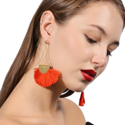 China BOHEMIA JM 2021fashion earrings trend tassel long drop earring for women handmade earrings for sale