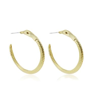 China JM Jewelry Hypoallergenic Women C Shaped Punk Design Minimalist Circle Earring Charm Hoop Earrings for sale