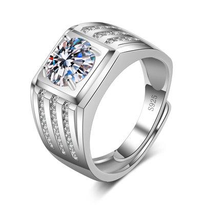 China CLASSIC JM Certificate Wedding Rings For Men Large 925 Sterling Silver Rings For Jewelry Wholesale for sale