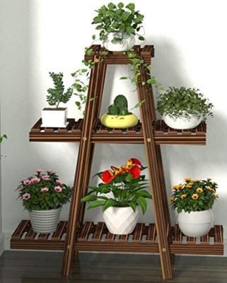 China Modern Medium Plant Stand - 3 Tier Wooden Flower Stand Shelf Planter Unit for up to 7 Pots, Succulents and Plant Flowers. Multilevel for sale