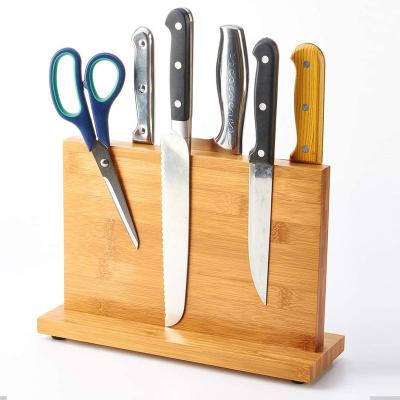 China Magnetic Wooden Knife Board Knife Block Storage Holder Viable Magnetic Wooden Side Double Magnet for sale