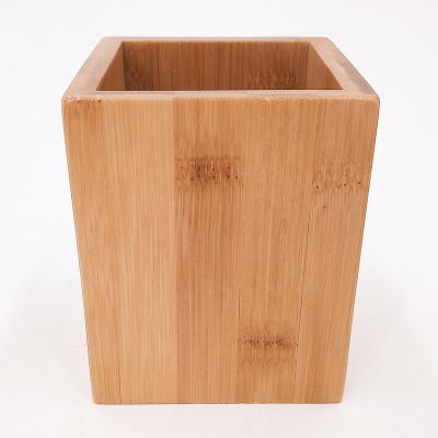 China Square Bamboo Wooden Rack Office Customs Office Pen Storage Pen Storage Pencil Organizer Holder Container for sale