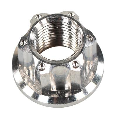 China Electric Scooters Fancy High End Titanium Alloy M14 Flange Nut For 10X 11X VSETT 10+ 11+ Kaabo Wolf Warrior King ZERO E-scooter Fix Motor Shaft for sale