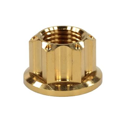 China Electric Scooters High End Titanium Alloy M12 Flange Nut For ZERO 8 9 Mantes Electric Scooters 8X VSETT 8+ 9+ VDM Dualtron Kaabo Fix Motor Shaft for sale