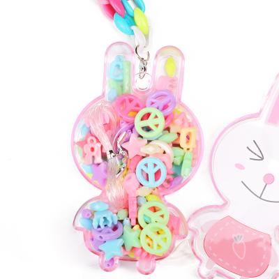 China Custom Acrylic Material Kids Fashoin Bead DIY Toys Color Mini Pendant Box Make Jewelry Necklace Accessories for sale