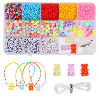 China Fashoin Custom Children's Color Recognition Toys Parent-child Interaction Improve Focus Beaded Material Glass Beads Making Jewelry for sale