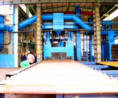 China Building Material Shops Automatic Roller Conveyor Shot Blasting Machine For H Beam And Square Steel for sale