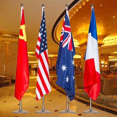 China Hot Sale FLYING Customized Floor Office Indoor Standing Flags With Low Flagpole for sale