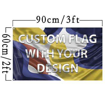 China Eye Catching Custom Cheap 100% Polyester 2x3 Feet Single Sided Talking Flag With Your Design for sale