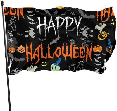 China Eye Catching Custom Your Own Design 3*5ft 100D Polyester Digital Printing Happy Halloween Flag for sale