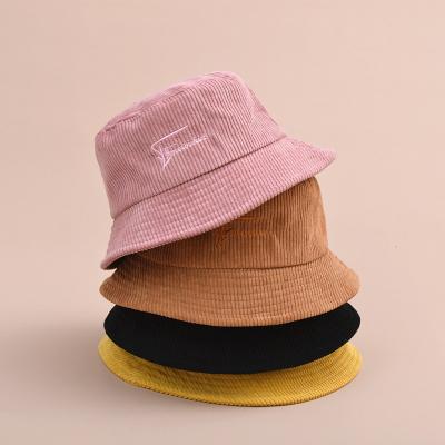 China Cheap Picture Hot Sale Corduroy Bucket Hat With Custom Logo for sale