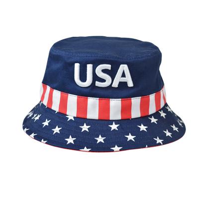 China China COMMON Supplier Bulk Custom American Flag Bucket Hats Wholesale for sale