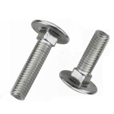 China Mushroom Construction Head Zinc / Black Plated Carriage Bolts for sale