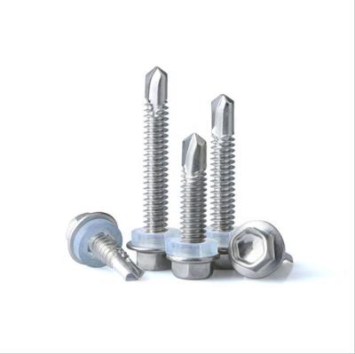 China Galvanized Flat Carbon Steel With Washer Hex Flange Head Self Drilling Screws for sale