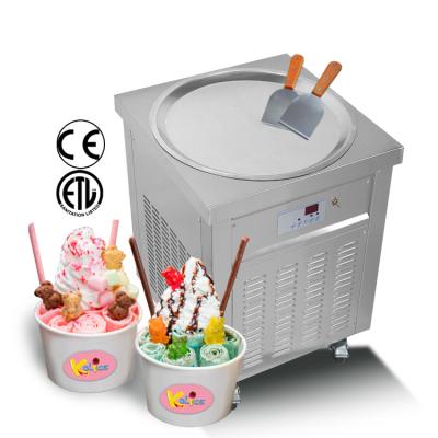 China USA Tax Snack Factory Free Shipping Included ETL 55cm Pan Thai Fried Ice Cream Machine/Fry Ice Cream Machine/Bun Machine ice cream for sale