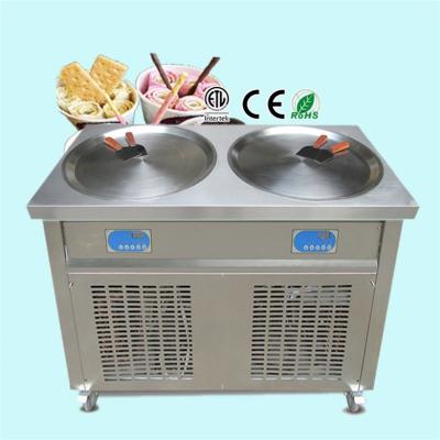 China USA Tax Snack Factory Free Shipping Included ETL Roll Ice Cream Machine/Double Pan Fried Ice Cream Machine/Roller Fried Ice Cream Machine for sale