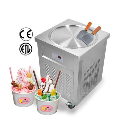 China Snack Factory Free Shipping To Venezuela Tax Free By Sea 50cm Round Pan Fried Ice Cream Machine/Instant Ice Cream Machine For Sale for sale