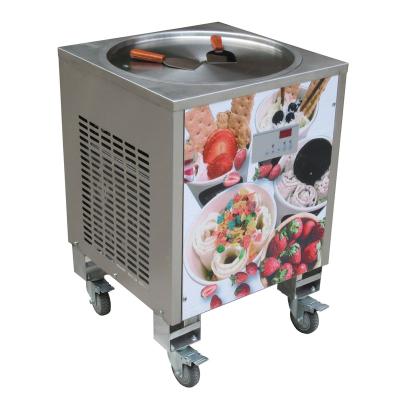 China Factory Free Shipping Southeast Asia 50cm Instant Pan Thai Ice Cream Stir Fried Snack Machine/Fry Ice Cream Roll Machine for sale