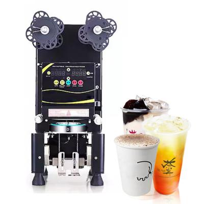 China Free shipping Food to Middle East tea milk coffee paper cup sealing machine /Cup sealer machine tea sealing machine/boba milk for sale