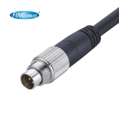 China Power Finecables Cast Waterproof Circular Straight Cable Shield IP67 M9 Connector for sale