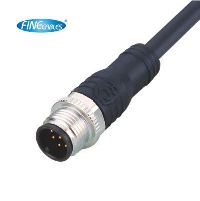 China IP67 Automotive / Industrial Automation Waterproof Sensor Molded M12 Right Circular Cable Connector For Signal for sale