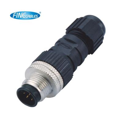 China Power Finecables Field Wirable Assembly Solder Waterproof B Code M12 Connector for sale