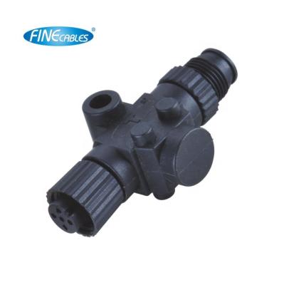 China IP67/68 marine/industrial automation waterproof plastic nut NMEA 2000 electrical male to I-M12 3/4/5/8pin micro female adapter for sale