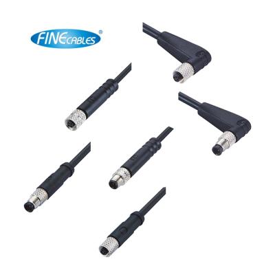 China Automotive CE Approved Finecables Waterproof Electrical Signal Molded M5 Male Female Circular Cable Connector For Industrial Automation for sale