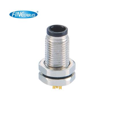 China Automotive CE Approved IP67 Waterproof Welding 3/4pin M5 Circular Male Connector Front Fastened Electrical Panel Mount for sale