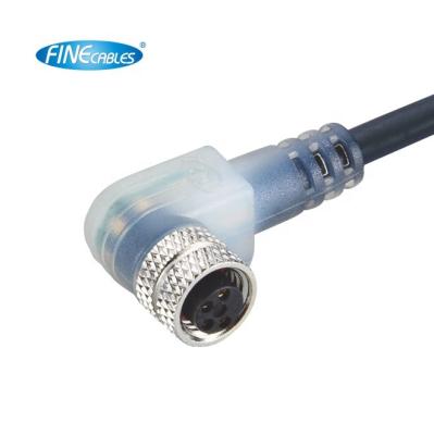 China Waterproof Automotive Aviation Sensor Application IP67 M8 3P/4P Female Rectangle Connector With LED Indicator for sale