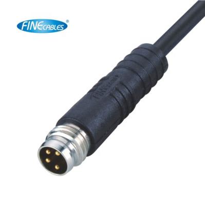 China Automotive CE Approved Industrial Molded M8 Circular Cable 3/4pin A Code Snap In Connector For Sensor Application for sale