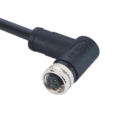 China IP67 M8 Right Angle Automotive 5P Circular Cable Connector With M8X1 Screw for sale