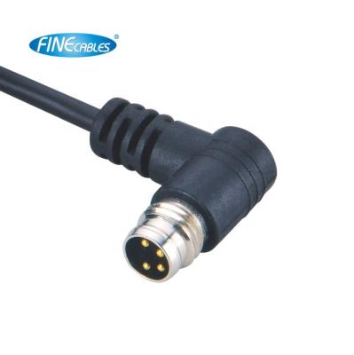 China IP67 Automotive 8 Pins Male Cast Right Angle Shielded M8 Cable Connector With Cables for sale