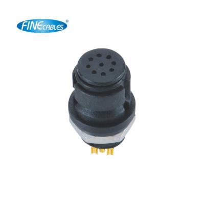 China Automotive Pin 9 Pin 5 Pin Back Tied Panel Mount Soldering M10 Female Connector With High Quality PVC Wire for sale