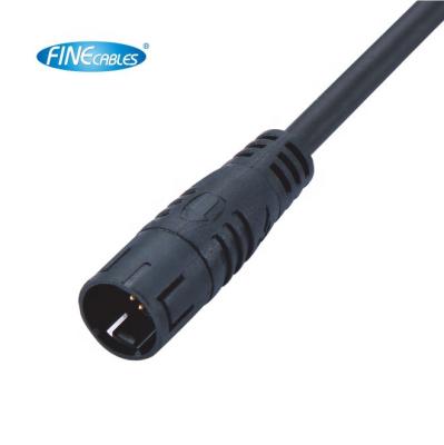 China Power Finecables Molded Waterproof Cable Snap-in M10 Male Connector For Industrial Machine for sale